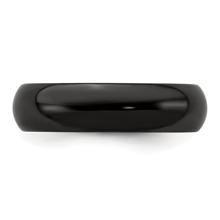Buy Stylish 6mm Domed Band in High-Quality Polished Black Titanium-3