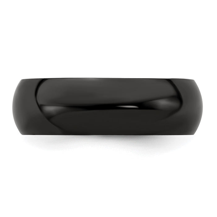 Buy Stylish Edward Mirell 8mm Polished Black Titanium Domed Band - Luxury Value-3