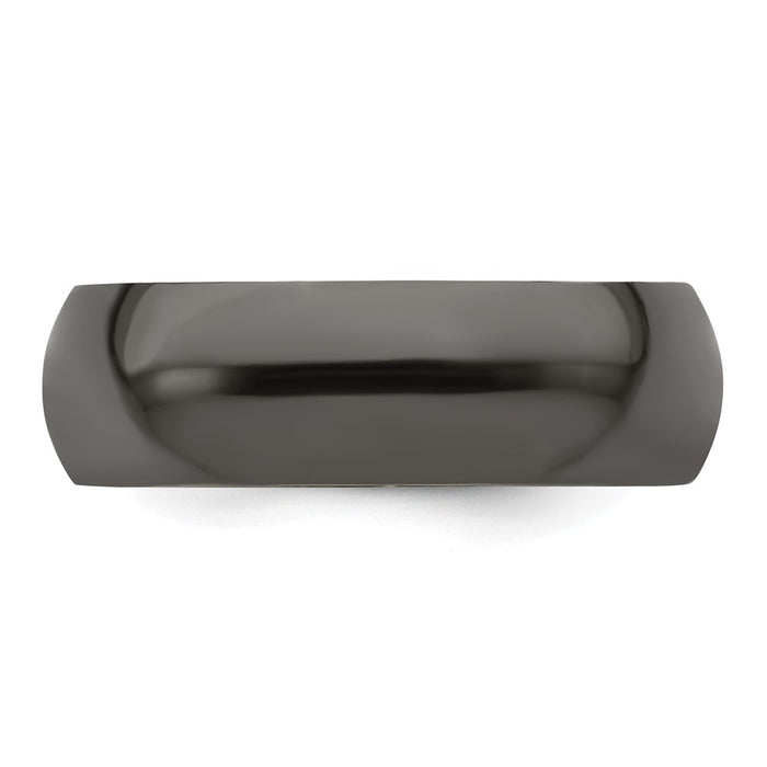 Buy Stylish Edward Mirell 8mm Polished Black Titanium Domed Band - Luxury Value-4