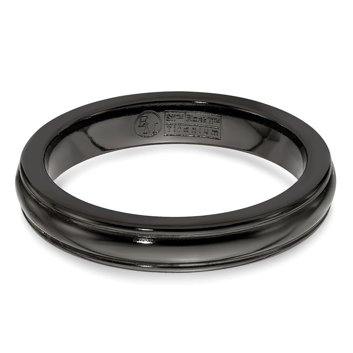 Buy Stylish Edward Mirell Black Titanium 4mm Triple Domed Band - Luxury Design-6