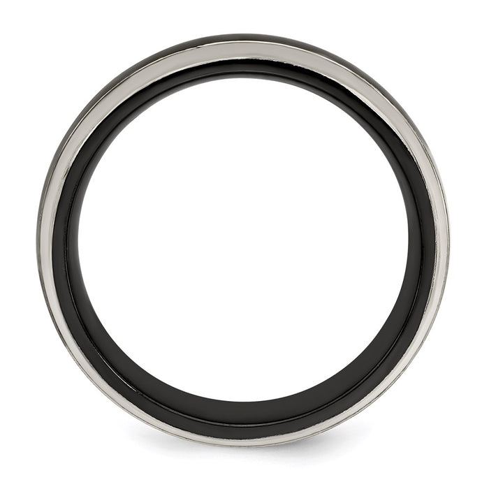 Buy Stylish 7mm Edward Mirell Black Titanium Domed Band - High-Quality Finish-2