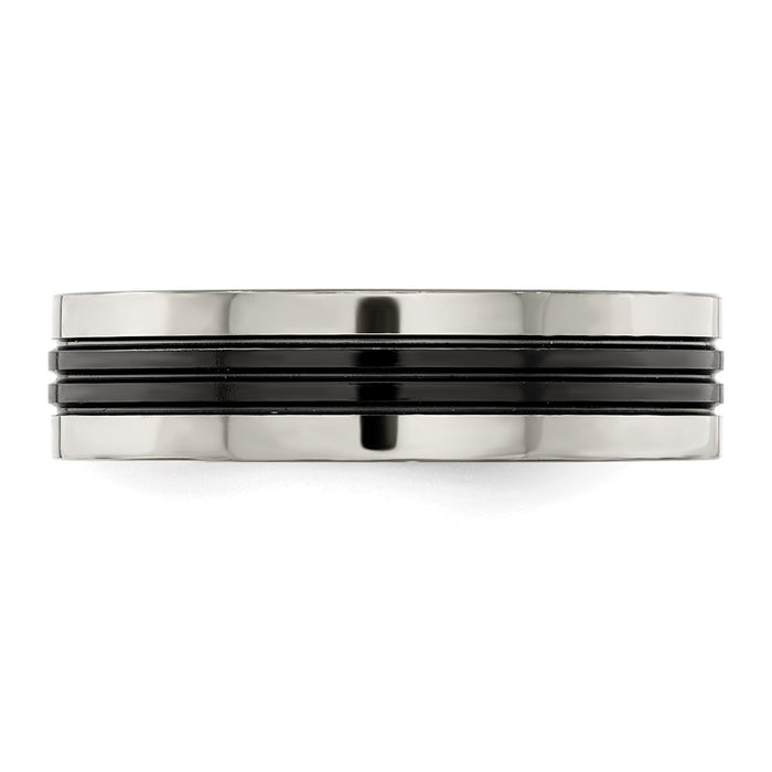High-Quality Edward Mirell 6mm Flat Band in Grey Titanium - Stylish & Affordable!-3