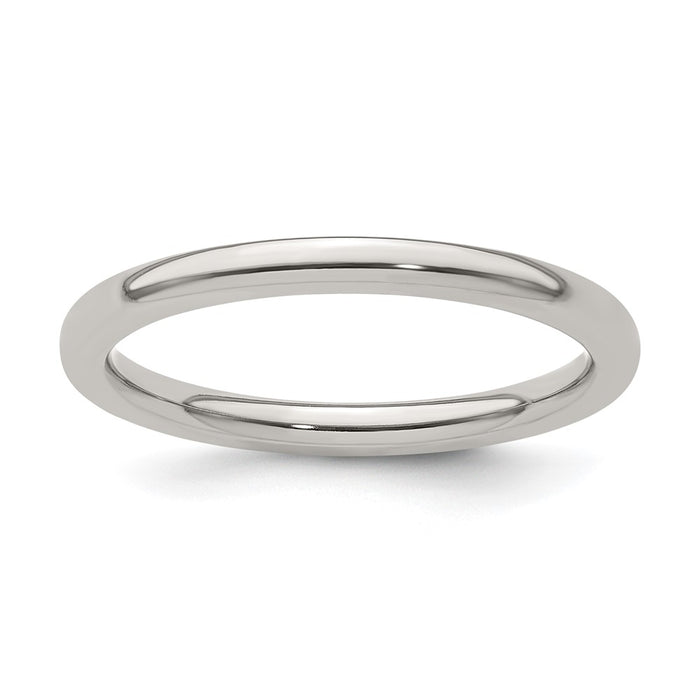 Buy Stylish 2mm Polished Titanium Half Round Band - Size 9, Luxury Quality-1