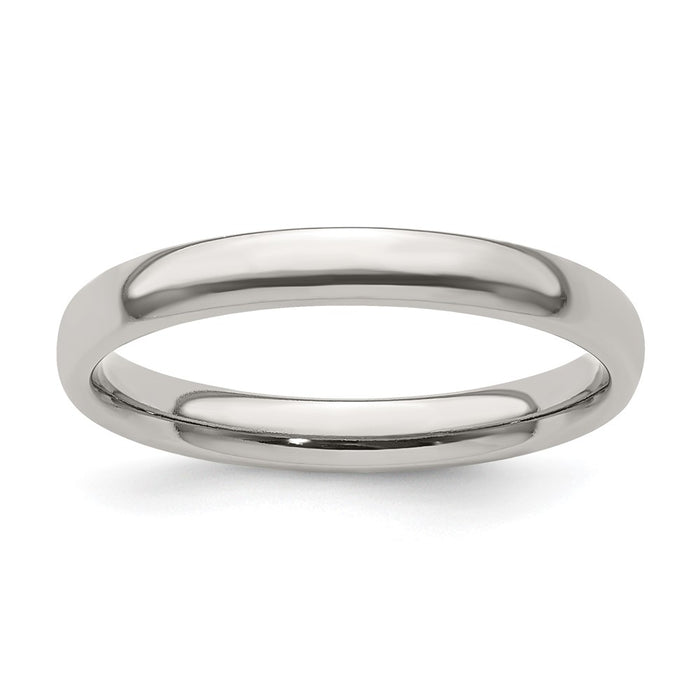 Exclusive 3mm Polished Titanium Half Round Band - Size 9.5 | Stylish Value-1