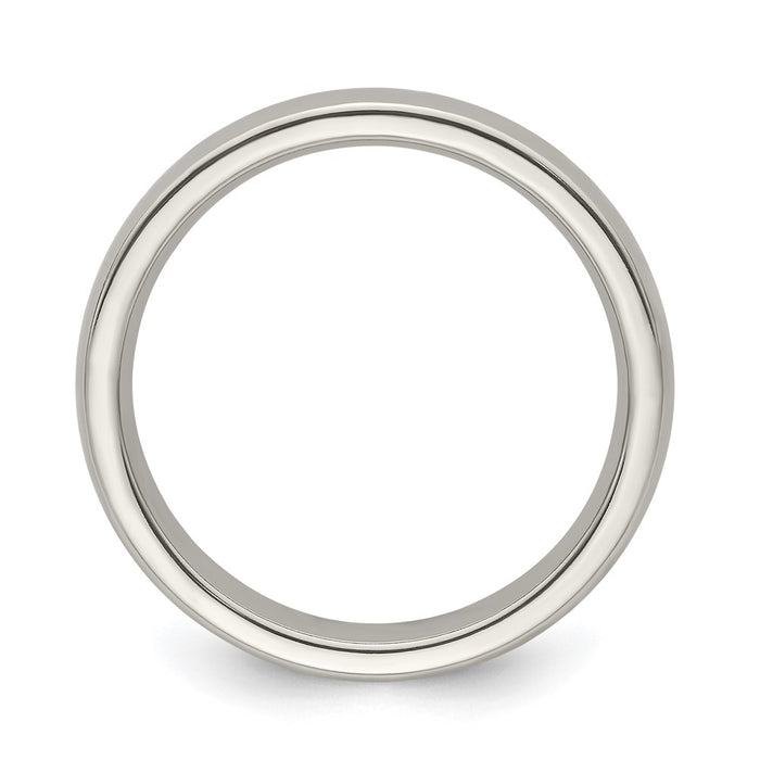 Exclusive 4mm Polished Titanium Half Round Band - Size 7.5, Stylish Value-2