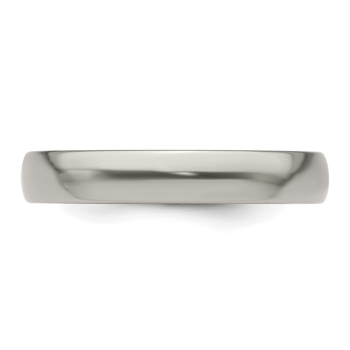 Buy Edward Mirell 4mm Polished Titanium Half Round Band - Size 5 Luxury Value-4