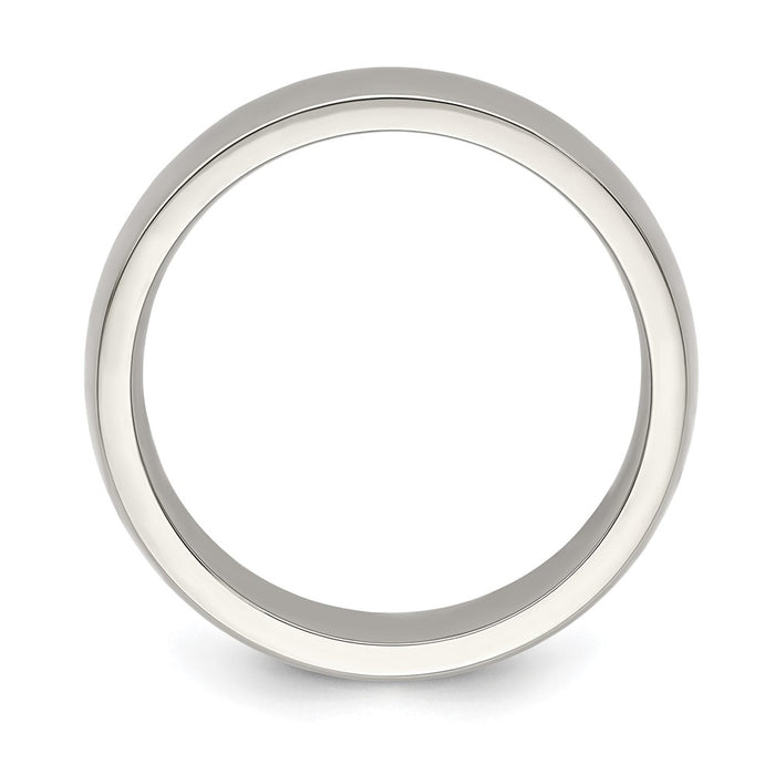 Buy Stylish Edward Mirell 7mm Polished Titanium Half Round Band - Size 7-2