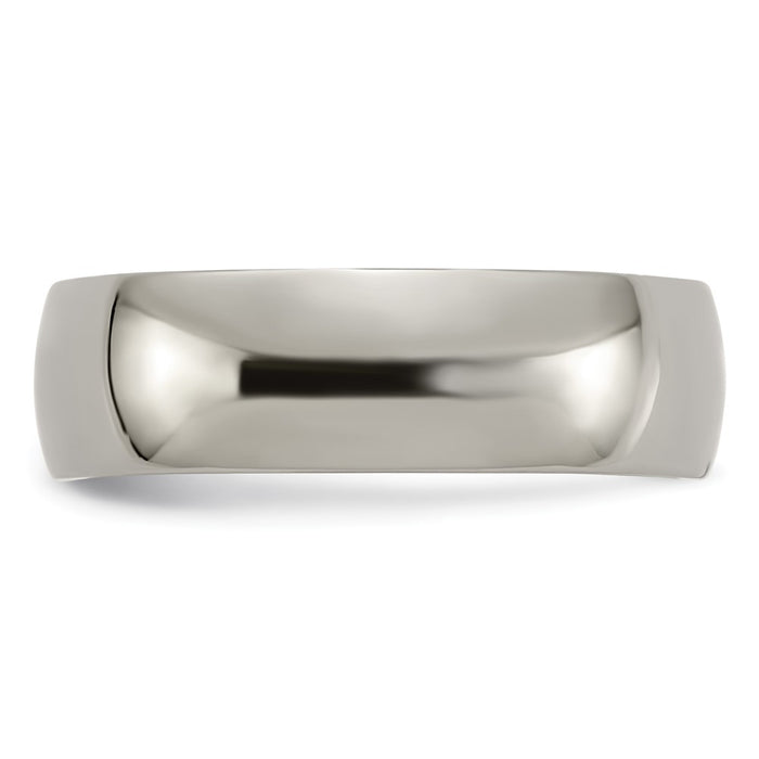 Buy Stylish 7mm Polished Titanium Half Round Band - Size 6.5, Luxury Value-3