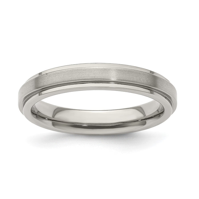 Exclusive Edward Mirell 4mm Titanium Band - Stylish Brushed & Polished Finish, Size 8-1