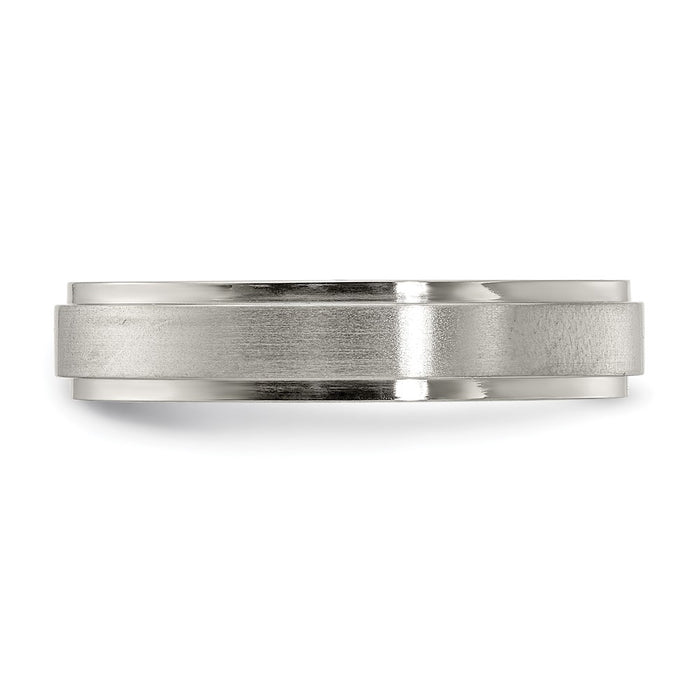 Buy Edward Mirell 5mm Titanium Flat Band - Stylish Brushed & Polished Finish, Size 8-3