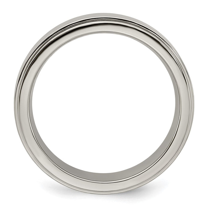 Buy Exclusive 6mm Titanium Flat Step Edge Band - Stylish Brushed Finish, Size 10.5-2