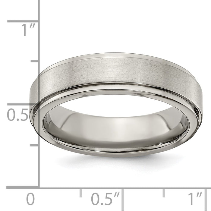 Buy Edward Mirell 6mm Titanium Band - Stylish Brushed & Polished Finish, Size 13-5