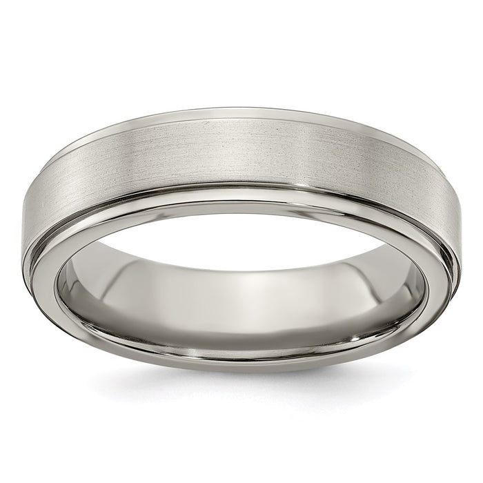 Buy Edward Mirell 6mm Titanium Band - Stylish Brushed & Polished Finish, Size 13-1