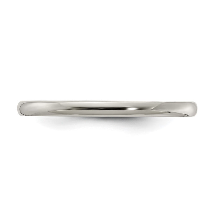 Buy Stylish 2mm Polished Titanium Domed Band - Size 6, High-Quality Design-3