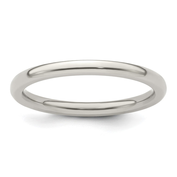 High-Quality 2mm Polished Titanium Domed Band - Size 8 | Stylish Value Ring-1