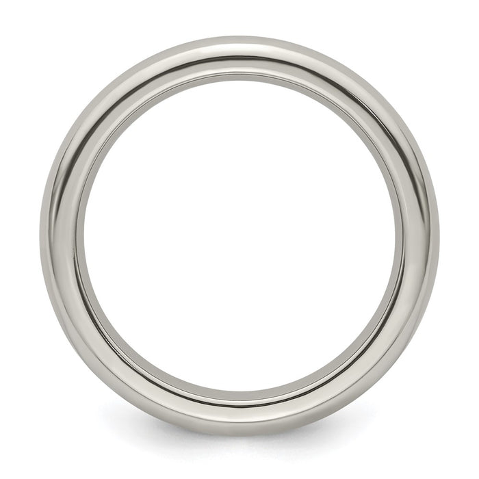 Buy Stylish 4mm Polished Titanium Domed Band - Size 5 | Affordable Luxury-2