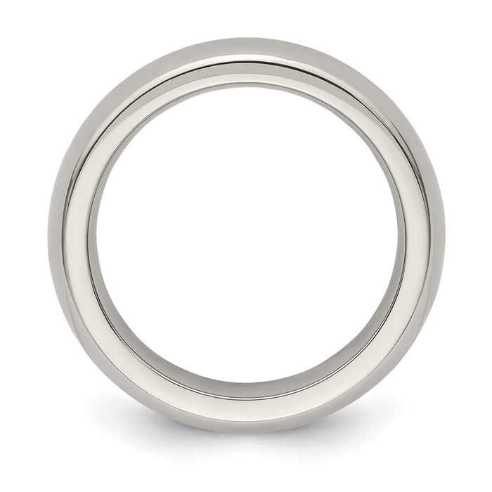 Exclusive 5mm Polished Titanium Domed Band - Size 5.5, Affordable Luxury-2