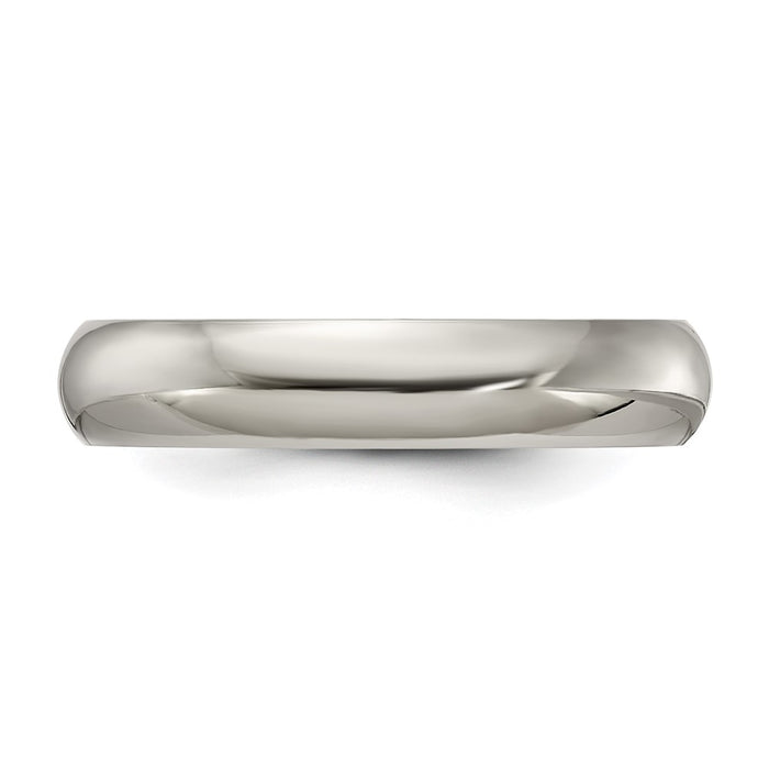 Exclusive 5mm Polished Titanium Domed Band - Size 5.5, Affordable Luxury-3
