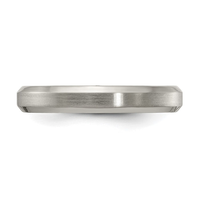 Buy Edward Mirell 4mm Titanium Beveled Edge Band - Stylish Finish, Size 6-3