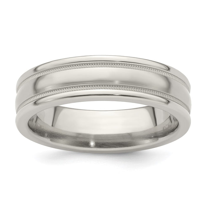 Exclusive Edward Mirell 6mm Titanium Tri-Dome Band, Size 8.5 - Stylish Finish-1