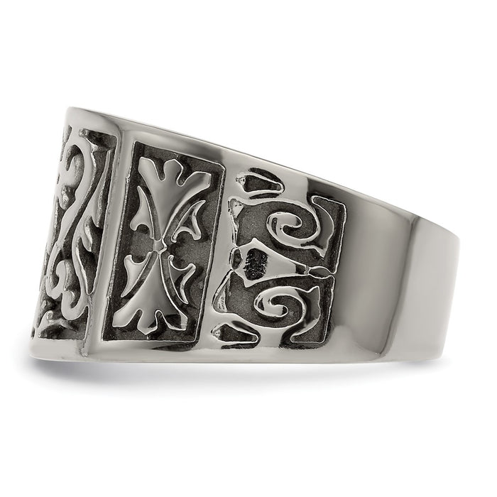 High-Quality 14mm Titanium Flat Band - Stylish Brushed & Polished Design-3