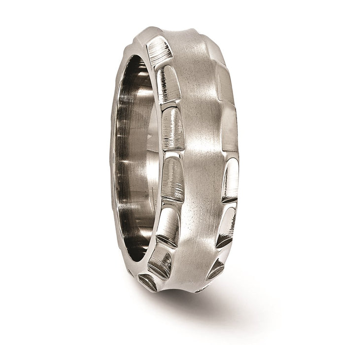 Shop Exclusive Edward Mirell 8mm Titanium Band, Stylish Faceted Edge, Size 9.5-5