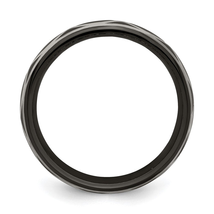Buy Stylish 6mm Domed Infinity Band in Black Titanium & Argentium Silver-2