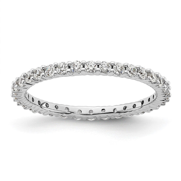 Buy Stylish 14K White Gold 1/2 Carat Diamond Eternity Band - Size 5 Value!-1