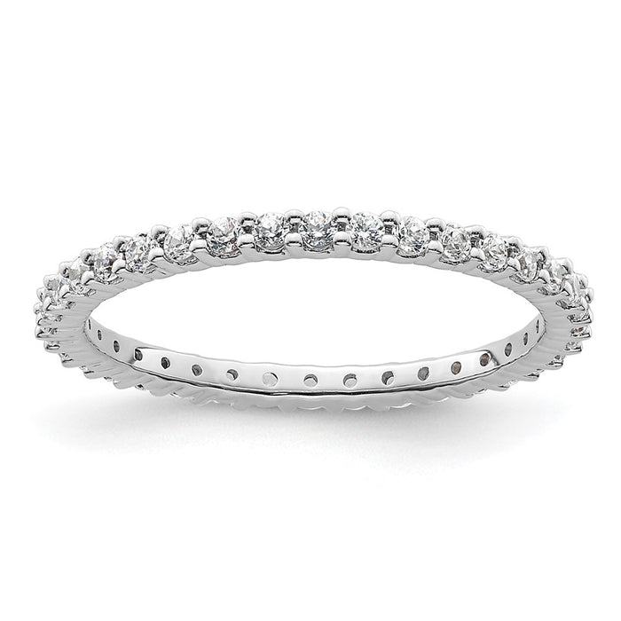 Buy Stylish 14K White Gold 1/2 Carat Diamond Eternity Band - Size 6.5-1
