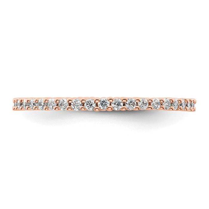 High-Quality 14K Rose Gold 1/2 Carat Diamond Eternity Band, Stylish Size 8-3