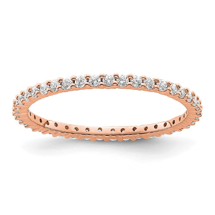 High-Quality 14K Rose Gold 1/2 Carat Diamond Eternity Band, Stylish Size 8-1