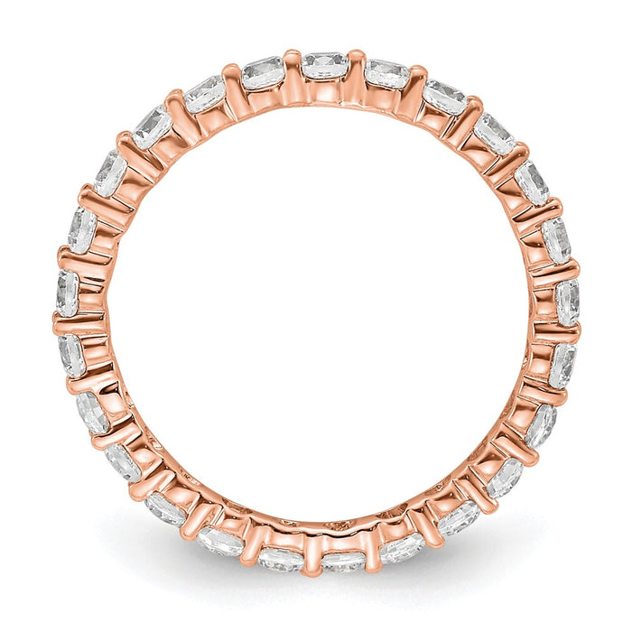High-Quality 14K Rose Gold 1 Carat Diamond Eternity Band - Stylish Size 4.5-2