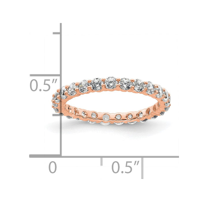 High-Quality 14K Rose Gold 1 Carat Diamond Eternity Band - Stylish Size 4.5-4