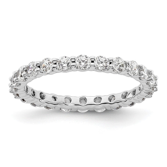 High-Quality 14K White Gold 1 Carat Diamond Eternity Band - Size 5, Stylish Value-1