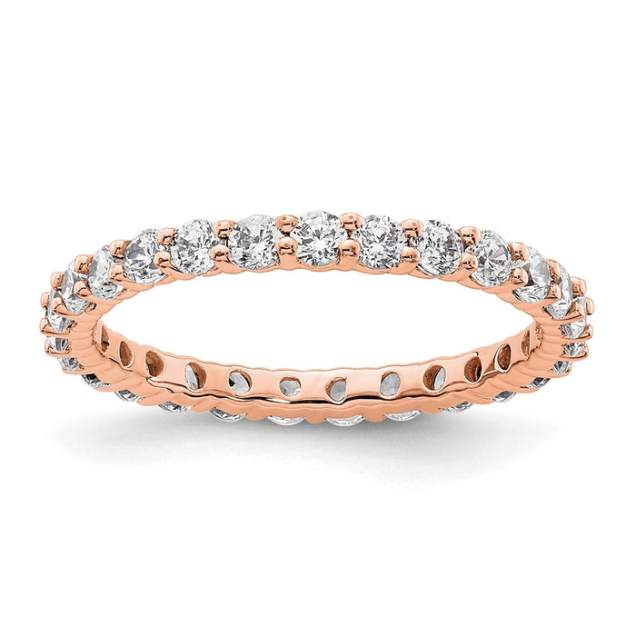 High-Quality 14K Rose Gold 1 Carat Diamond Eternity Band - Stylish Size 6.5-1