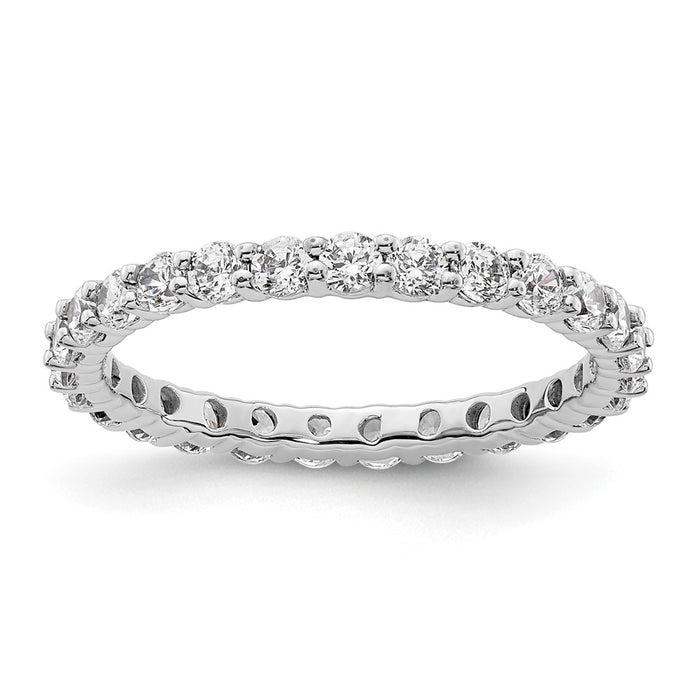 Buy Stylish 14K White Gold 1 Carat Diamond Eternity Band - Size 6, Luxury!-1