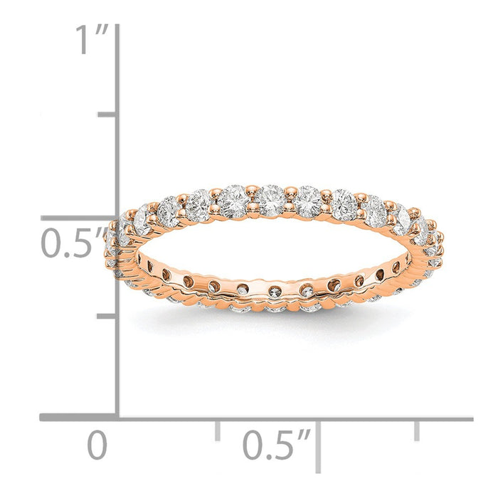 High-Quality 14K Rose Gold 1 Carat Diamond Eternity Band - Stylish Size 7.25-2