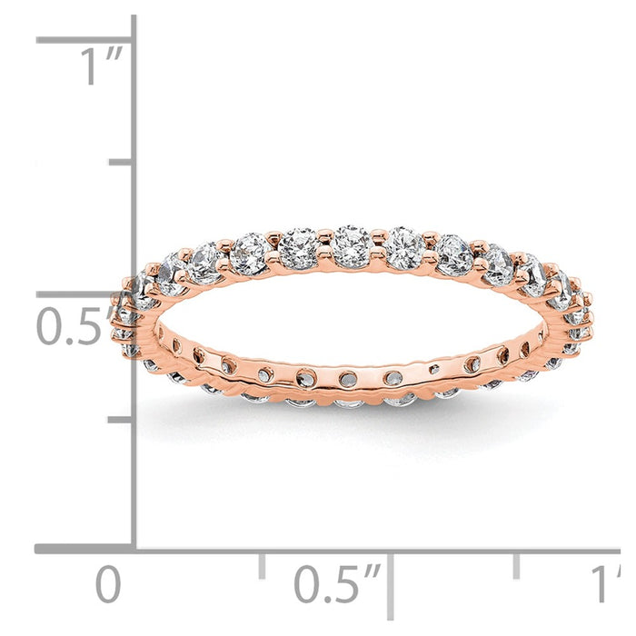 Shop 14K Rose Gold Polished 1 Carat Diamond Eternity Band - Stylish Size 8.5-4