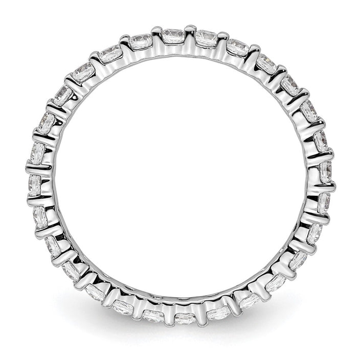 High-quality 1 Carat Diamond Eternity Band in 14K White Gold - Size 8, Stylish!-2