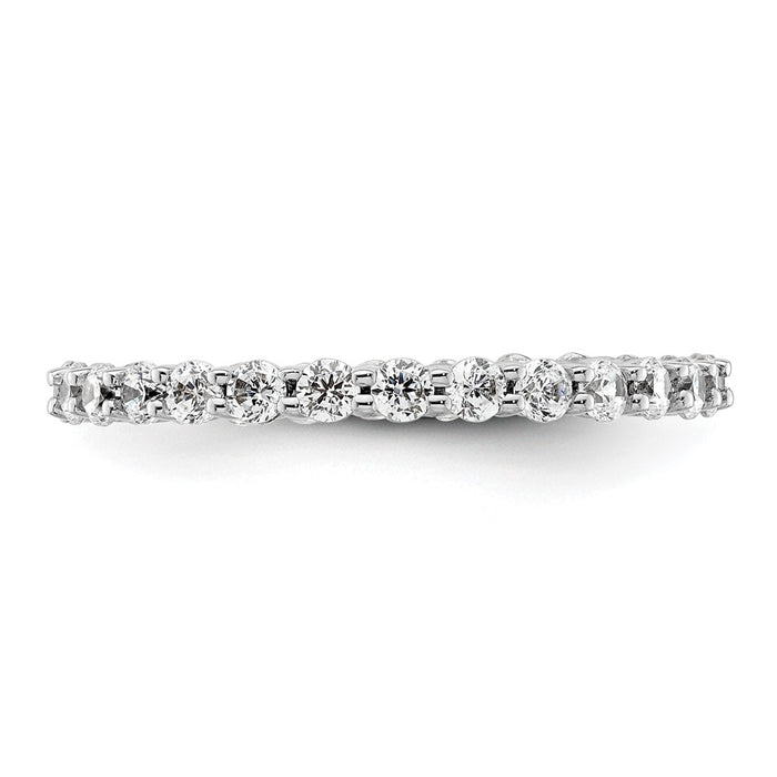 High-quality 1 Carat Diamond Eternity Band in 14K White Gold - Size 8, Stylish!-3