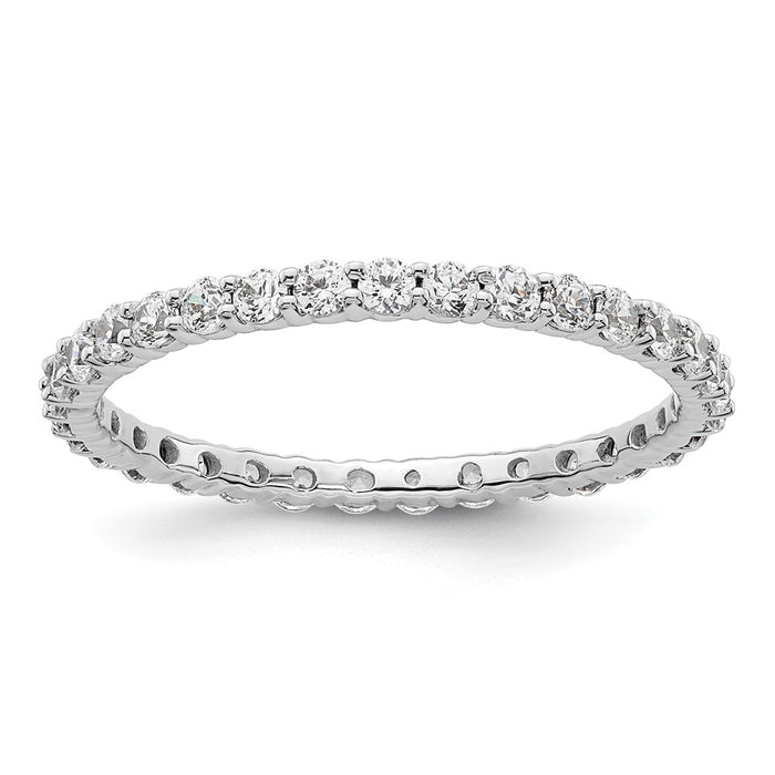 Buy Stylish 14K White Gold 1 Carat Diamond Eternity Band - Size 9, Affordable!-1
