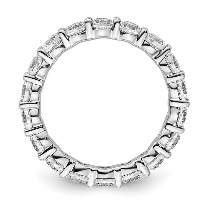 Exclusive 14K White Gold Polished 2-Carat Diamond Eternity Band - Stylish Size 4-2