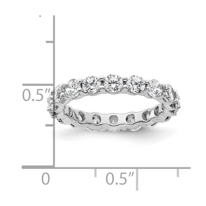 Exclusive 14K White Gold Polished 2-Carat Diamond Eternity Band - Stylish Size 4-4
