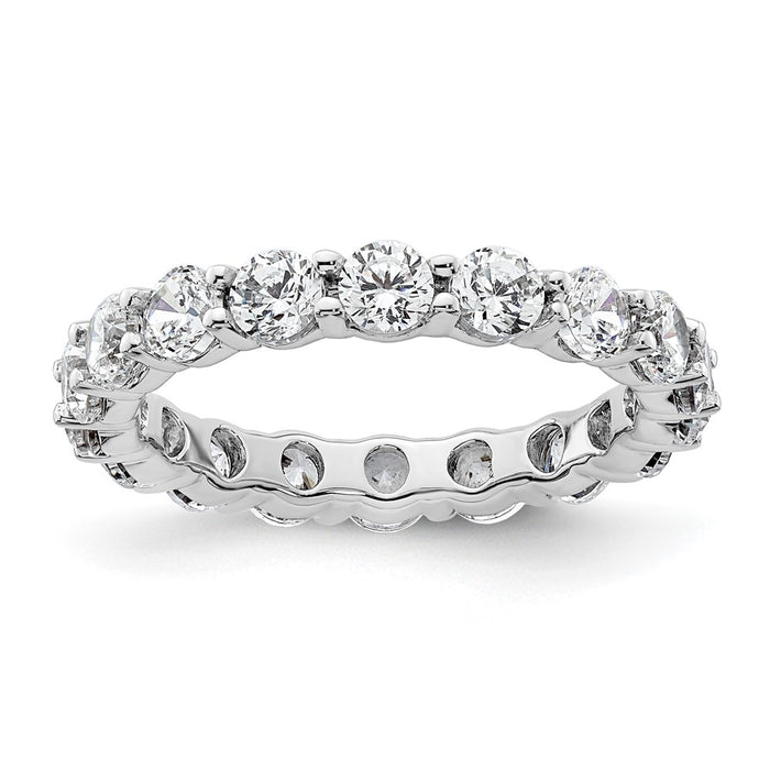 Exclusive 14K White Gold Polished 2-Carat Diamond Eternity Band - Stylish Size 4-1