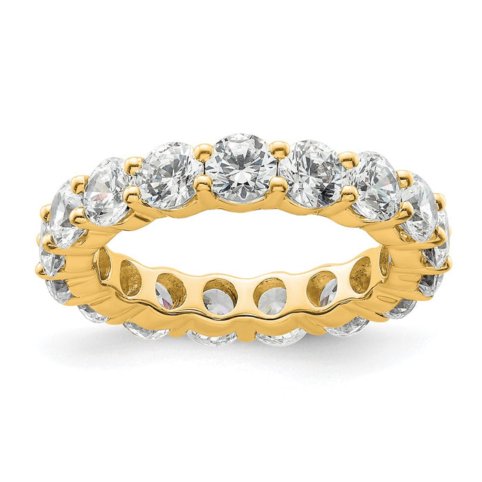 High-Quality 14K Gold 3 Carat Diamond Eternity Band - Stylish Size 4 Ring-1