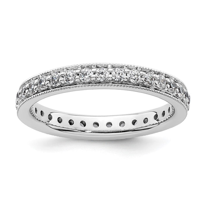 Exclusive 14K White Gold Vintage 1/2 Carat Diamond Eternity Band - Size 4.5-1