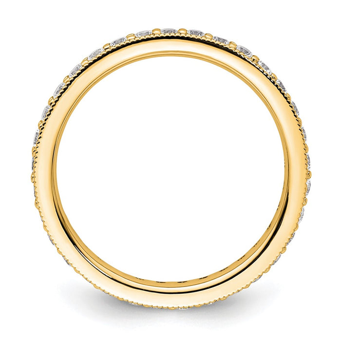 High-Quality 14K Gold Vintage 1/2 Carat Diamond Eternity Band - Size 4, Stylish Value-2