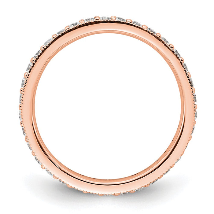 Buy Exclusive 14K Rose Gold Vintage 1/2 Carat Diamond Eternity Band - Size 5.5-2