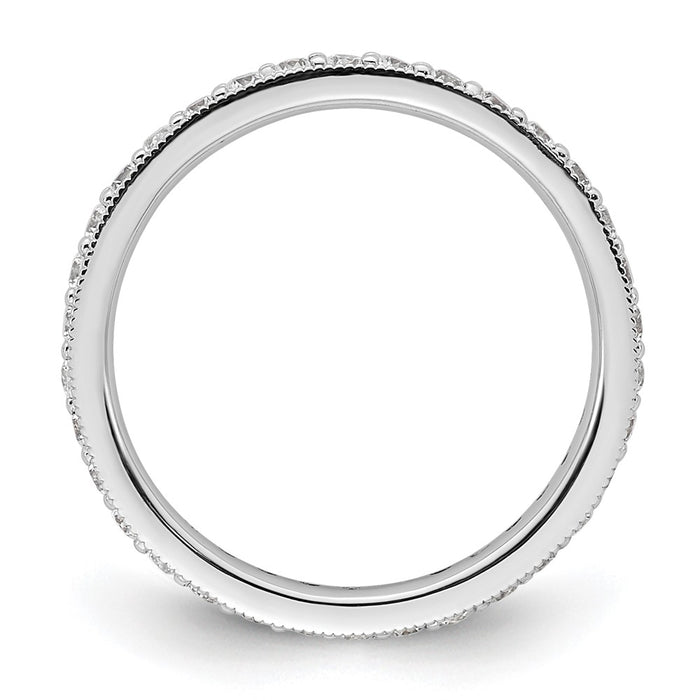 High-Quality 14K White Gold Vintage 1/2 Carat Diamond Eternity Band - Stylish Value Size 5-2