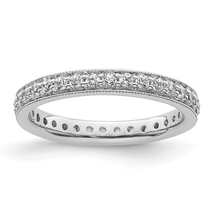 High-Quality 14K White Gold Vintage 1/2 Carat Diamond Eternity Band - Stylish Value Size 5-1